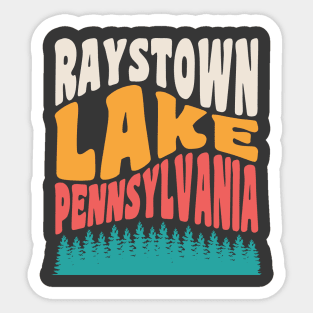 Raystown Lake Pennsylvania Camping Retro Sunset Typography Sticker